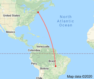 4000 miles from Massachusetts to Brazil